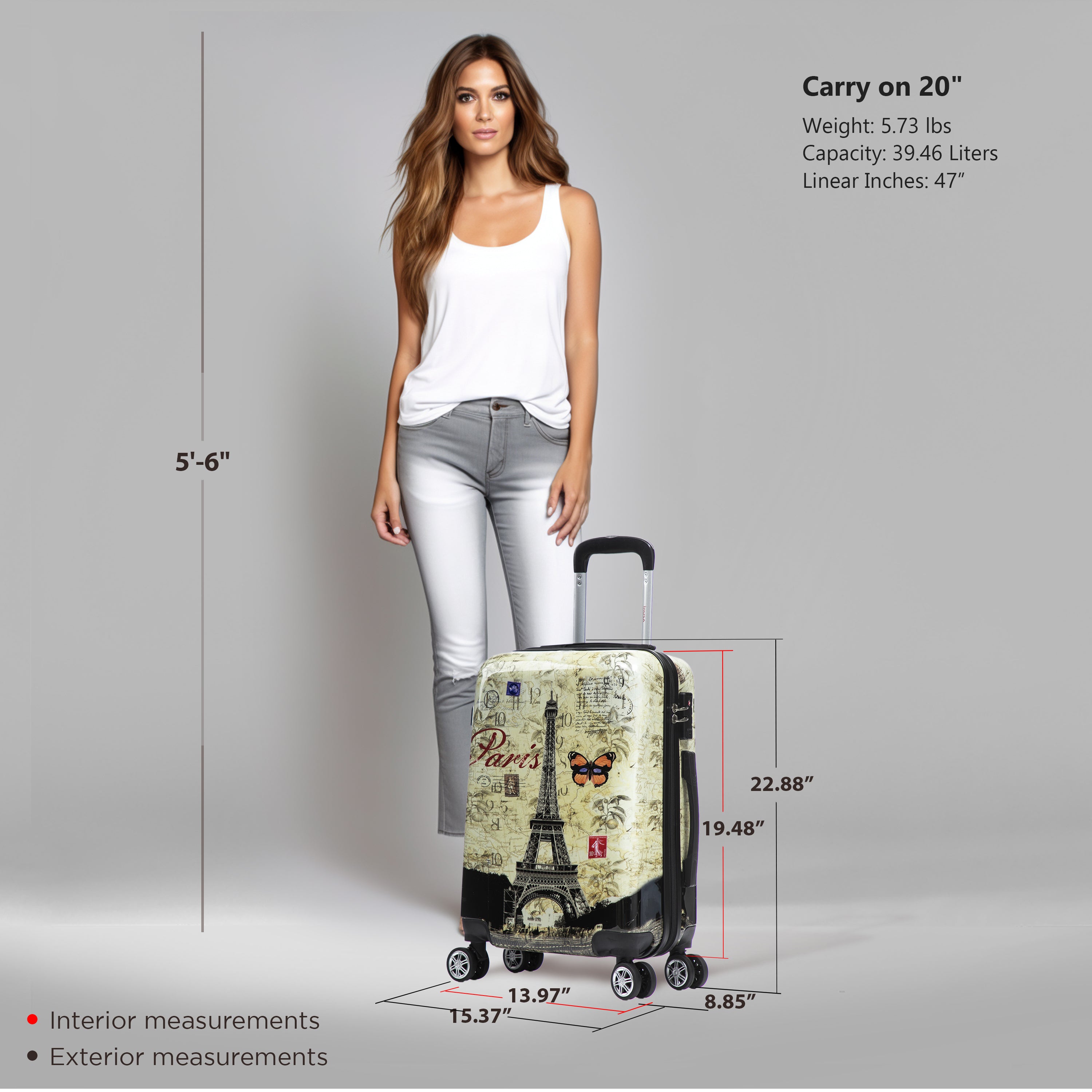 Prints Hardside Spinner 20-Inch Carry-On Luggage – InUSA Luggage