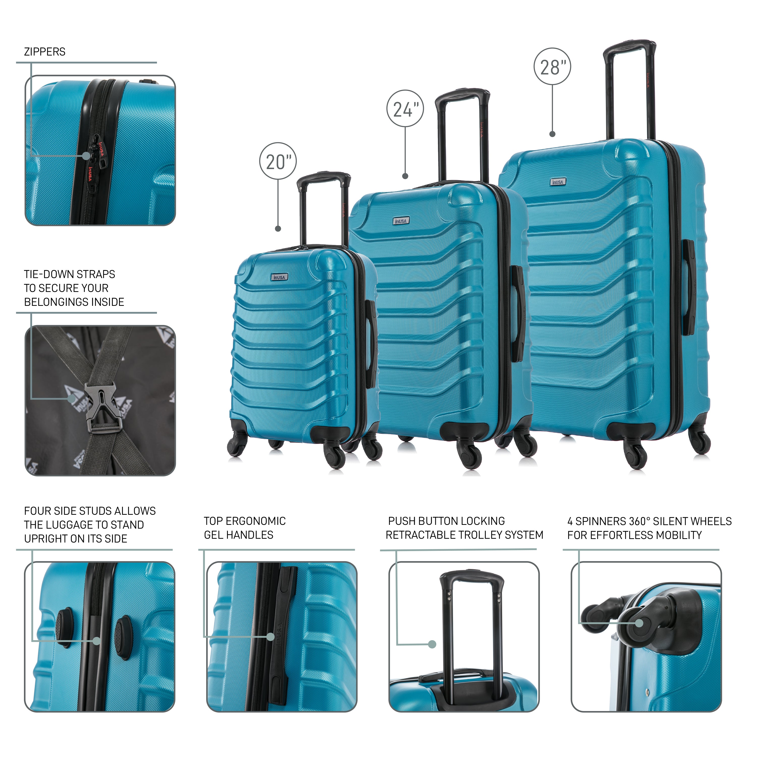 アイシェルター3個セット Endurance Hardside 3 Piece Luggage Set 20''/24''/28