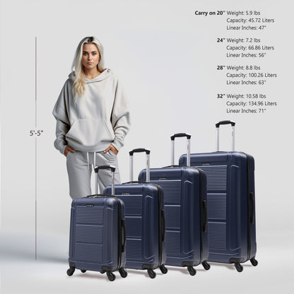 Pilot 4 Piece Extra Luggage Set 20"/24"/28"/32"