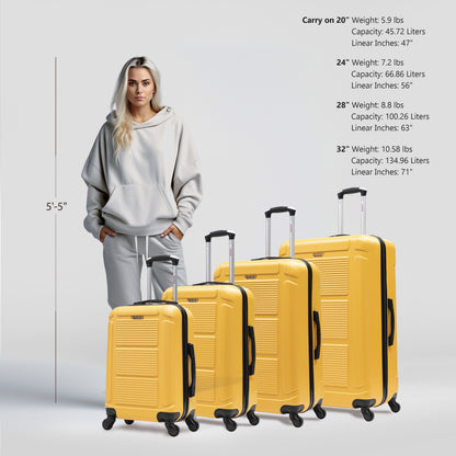 Pilot 4 Piece Extra Luggage Set 20"/24"/28"/32"