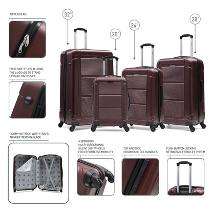 Pilot 4 Piece Extra Luggage Set 20"/24"/28"/32"