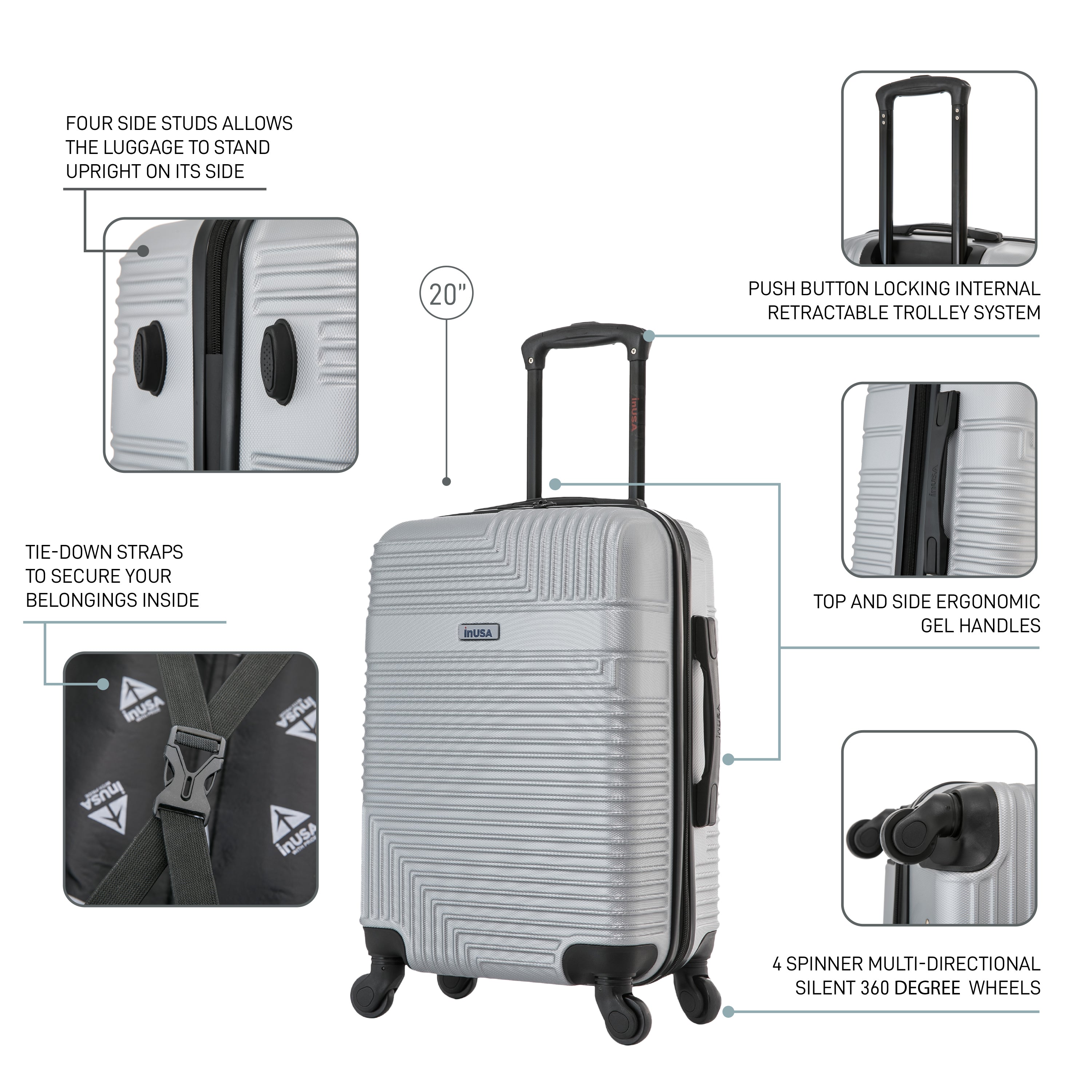 Resilience Hardside Spinner 20 inch Carry-On luggage – InUSA Luggage
