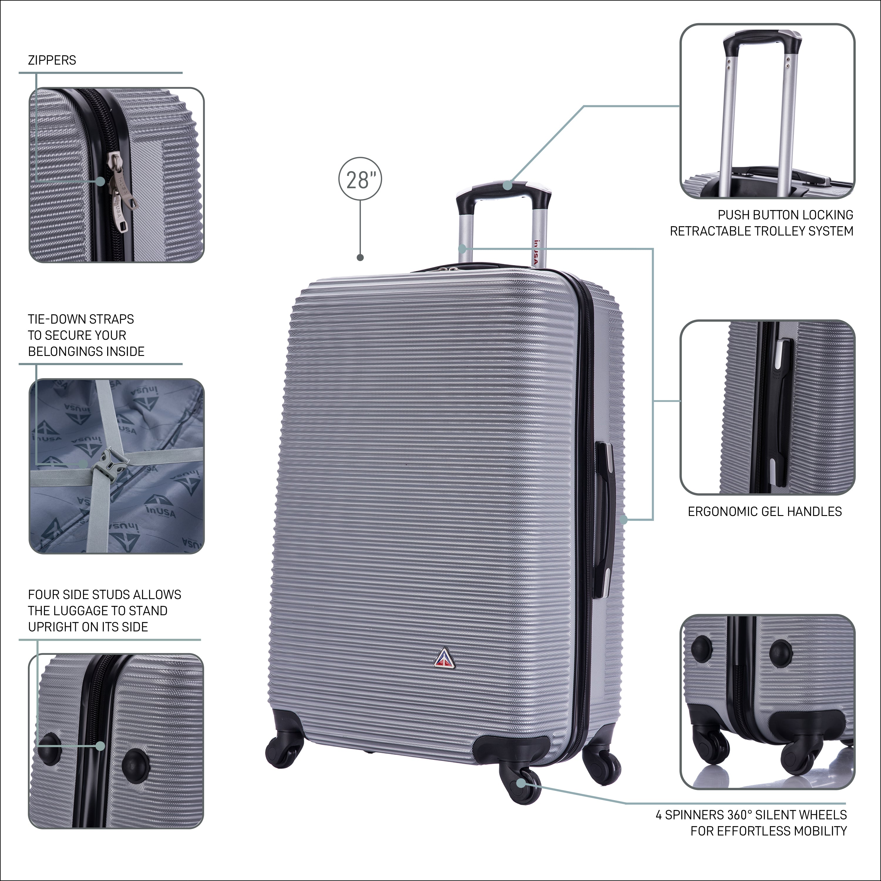 Royal 28 Inch Large Hardside Spinner Luggage – InUSA Luggage