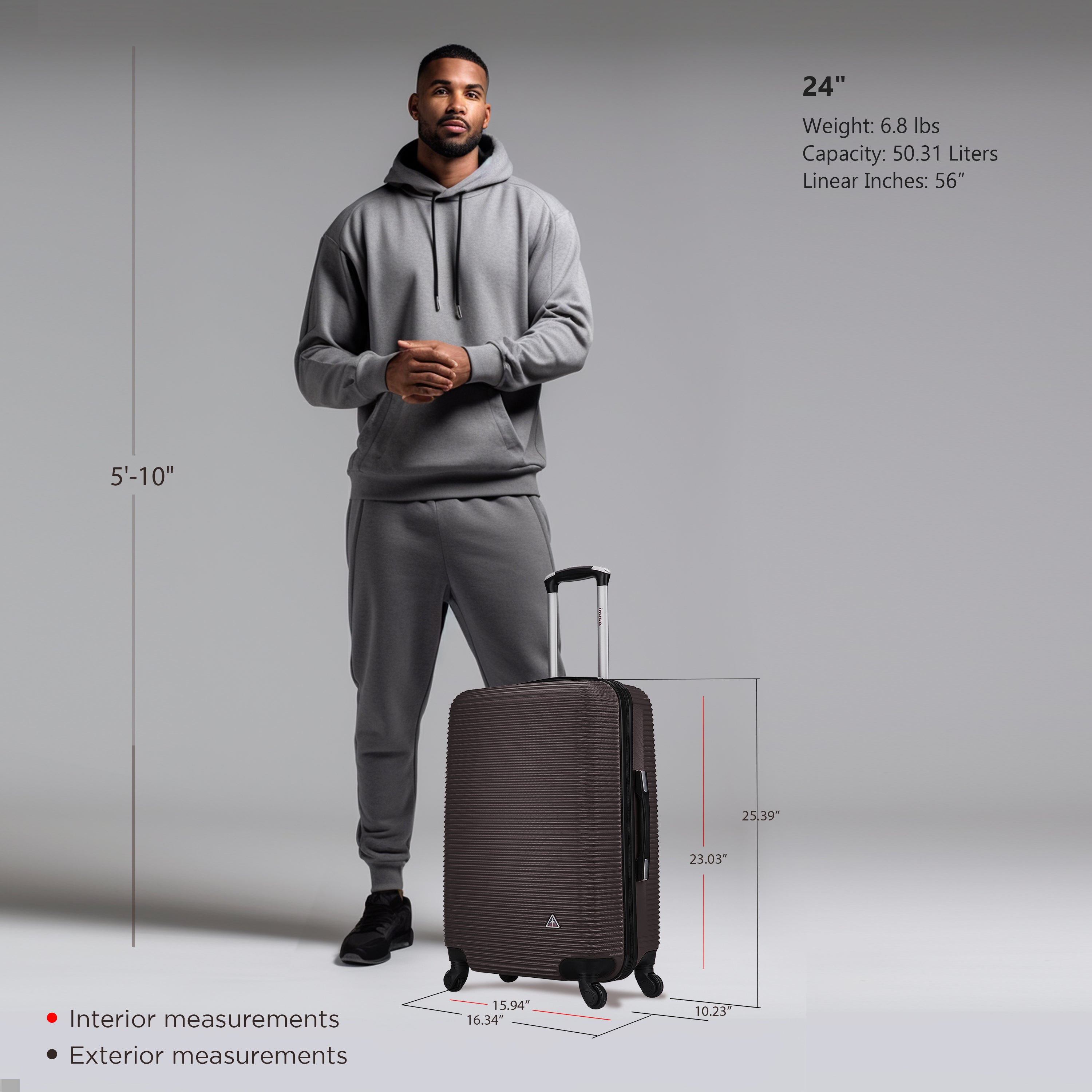 Royal 24 Inch Medium Hardside Spinner Luggage – InUSA Luggage