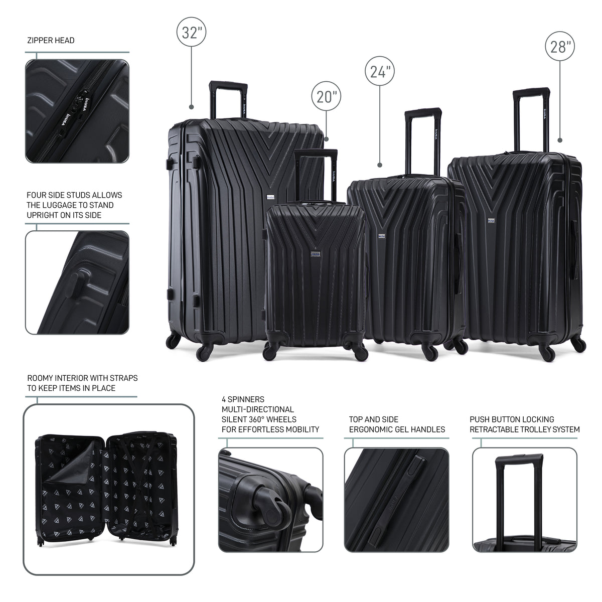 Vasty 4 Piece Set 20''/24''/28''/32''