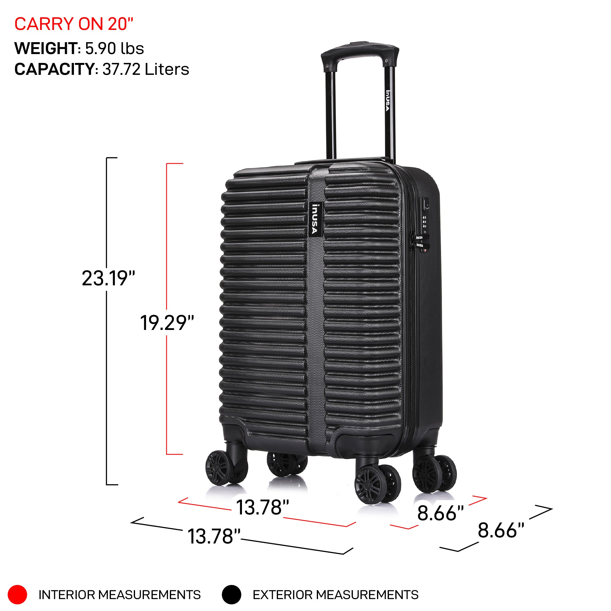 Ally Hardside 2 Piece Luggage Set 20/24 inch Black