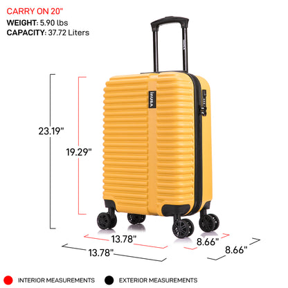Mustard Ally Hardside 2 Piece Luggage Set 20/24 Inches