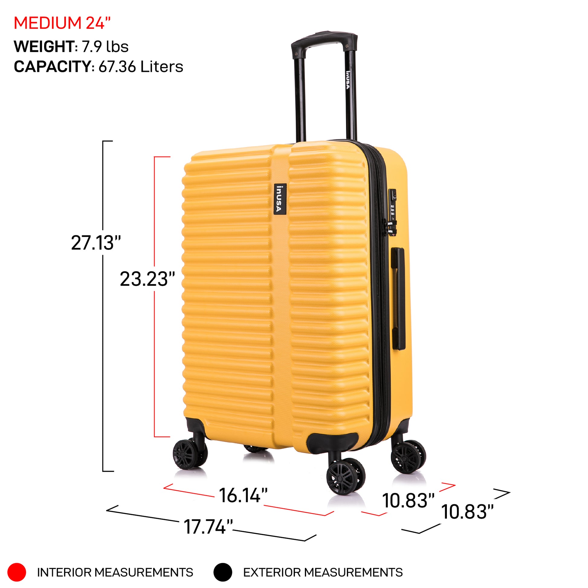 Mustard-Ally Hardside 2 Piece Luggage Set 20/24 Inches 