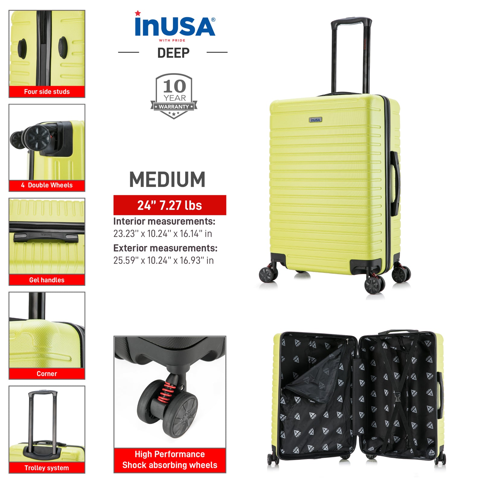 Load image into Gallery viewer, Deep Hardside Spinner 24-Inch Medium Luggage
