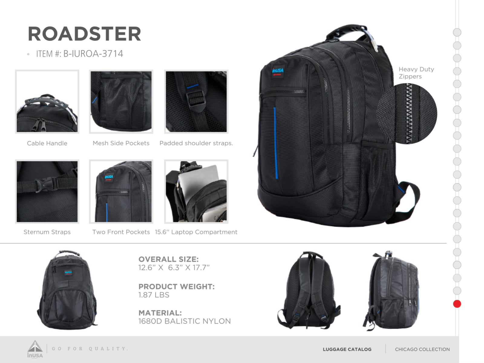 Load image into Gallery viewer, InUSA ROADSTER Executive 15.6-Inch Laptop Backpack