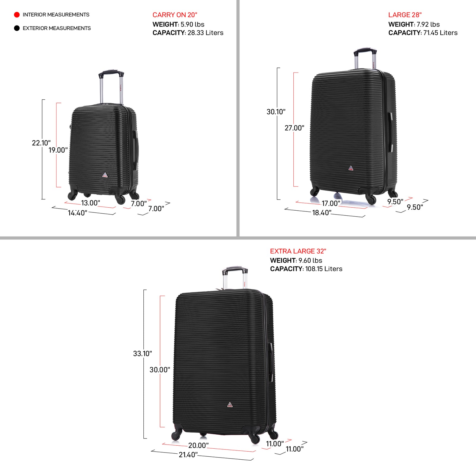 Load image into Gallery viewer, Royal 3 Piece Luggage Set 20&#39;&#39;/28&#39;&#39;/32&#39;&#39;