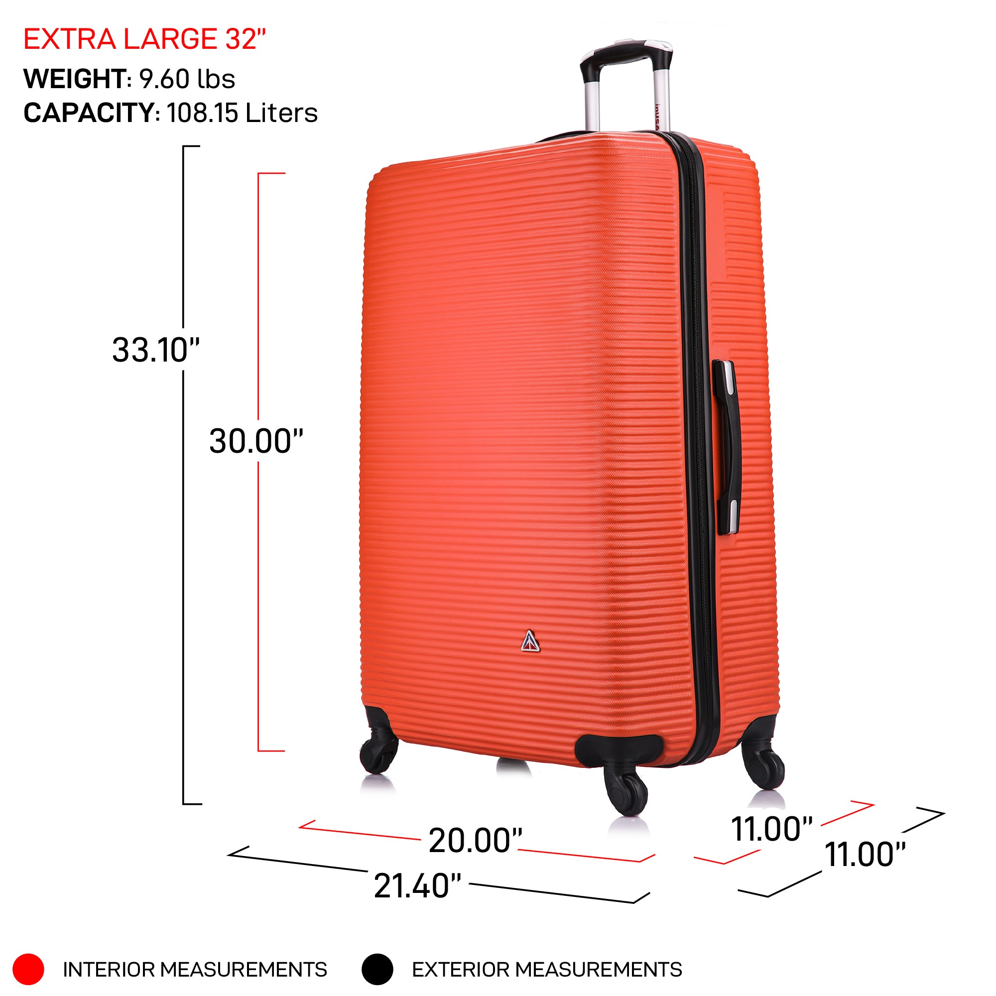 32 inch cheap luggage size